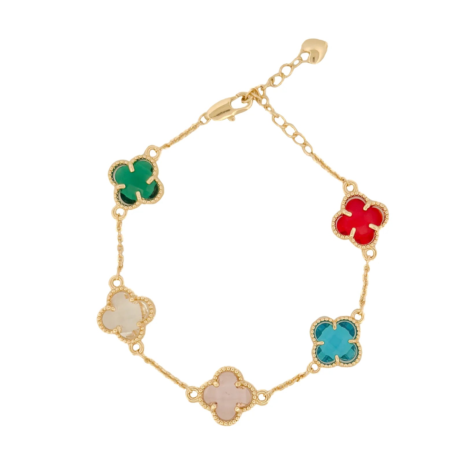JUEGO ORO LAMINADO TREBOL DE COLORES (2 PIEZAS)