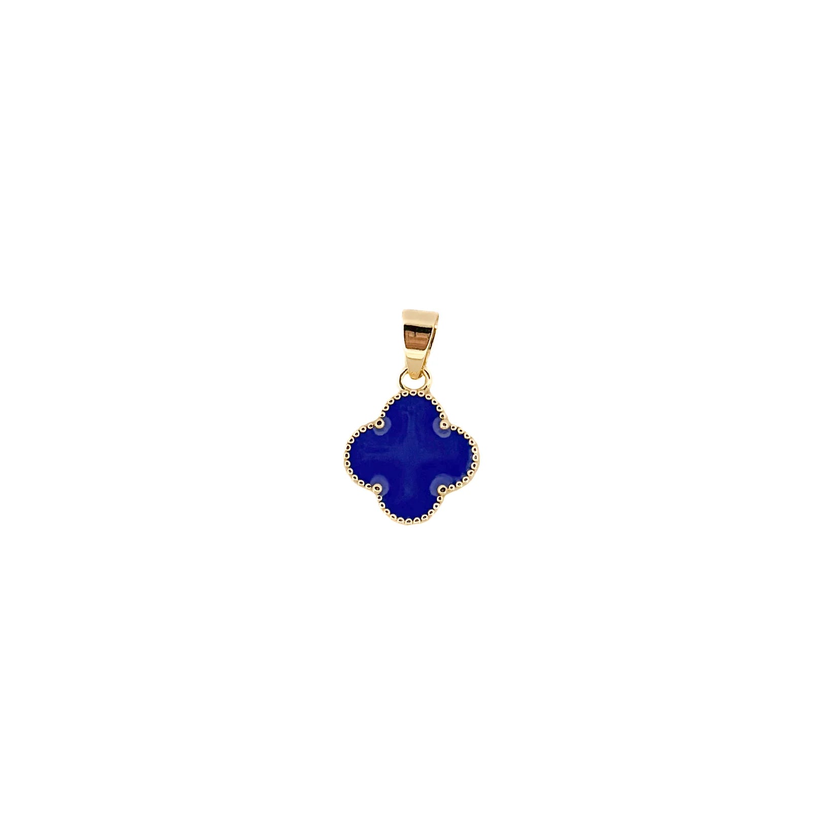 DIJE ORO LAMINADO TREBOL ESMALTADO (VCA AZUL)