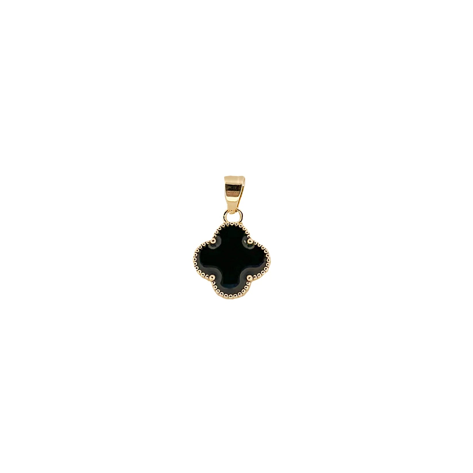 DIJE ORO LAMINADO TREBOL ESMALTADO (VCA NEGRO)