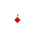 DIJE ORO LAMINADO TREBOL ESMALTADO (VCA ROJO)